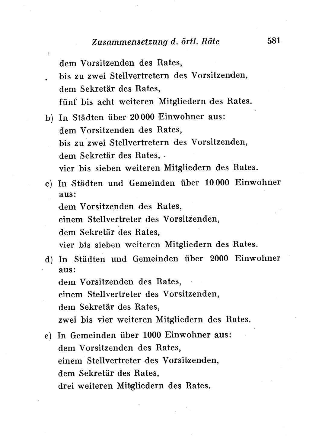 Staats- und verwaltungsrechtliche Gesetze der Deutschen Demokratischen Republik (DDR) 1958, Seite 581 (StVerwR Ges. DDR 1958, S. 581)