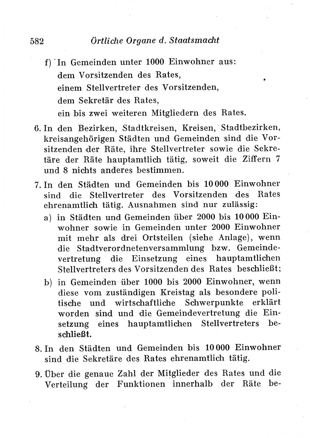 Staats- und verwaltungsrechtliche Gesetze der Deutschen Demokratischen Republik (DDR) 1958, Seite 582 (StVerwR Ges. DDR 1958, S. 582)