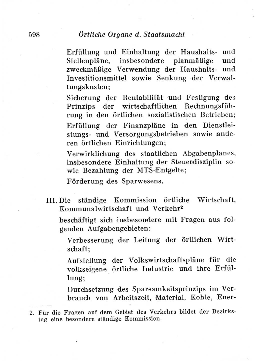 Staats- und verwaltungsrechtliche Gesetze der Deutschen Demokratischen Republik (DDR) 1958, Seite 598 (StVerwR Ges. DDR 1958, S. 598)