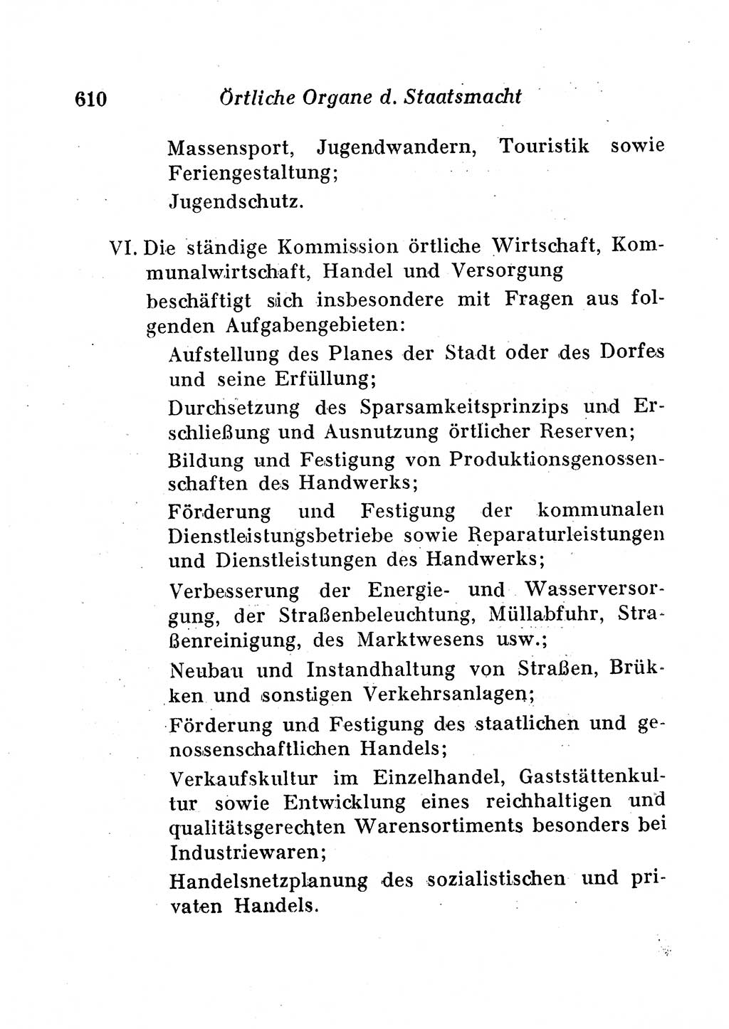 Staats- und verwaltungsrechtliche Gesetze der Deutschen Demokratischen Republik (DDR) 1958, Seite 610 (StVerwR Ges. DDR 1958, S. 610)