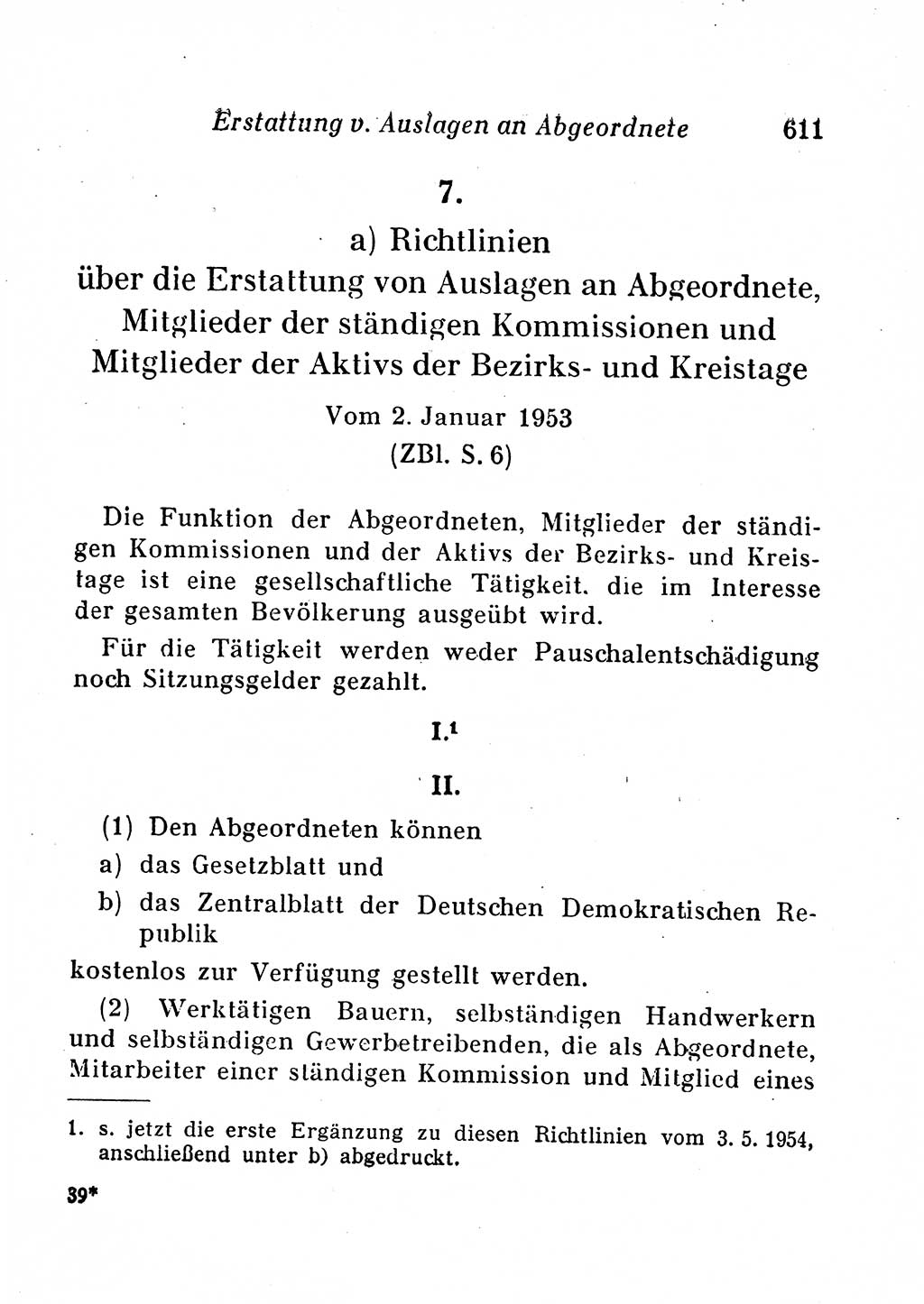 Staats- und verwaltungsrechtliche Gesetze der Deutschen Demokratischen Republik (DDR) 1958, Seite 611 (StVerwR Ges. DDR 1958, S. 611)