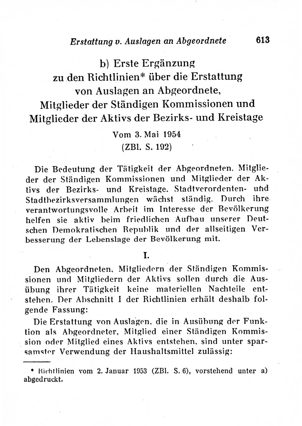 Staats- und verwaltungsrechtliche Gesetze der Deutschen Demokratischen Republik (DDR) 1958, Seite 613 (StVerwR Ges. DDR 1958, S. 613)