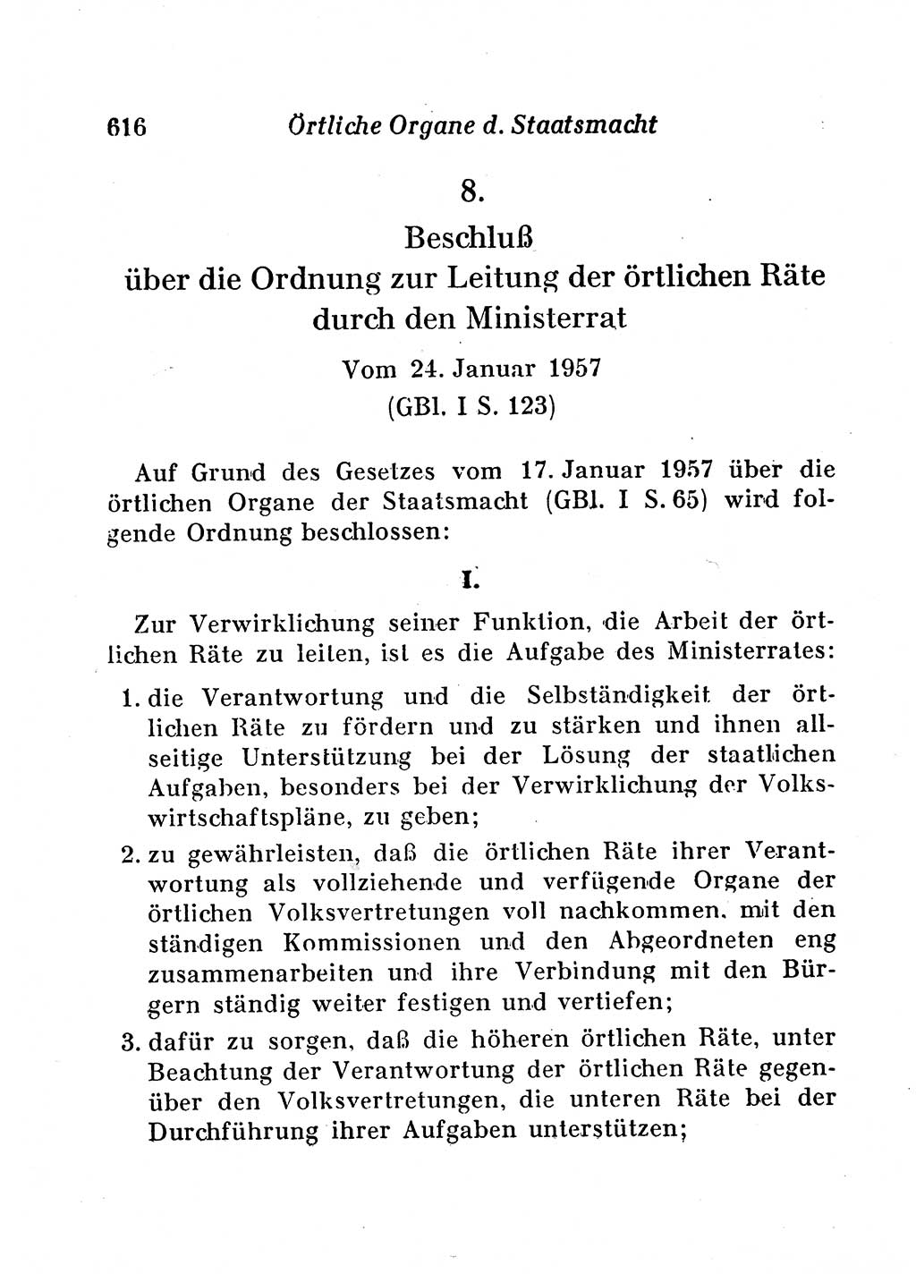 Staats- und verwaltungsrechtliche Gesetze der Deutschen Demokratischen Republik (DDR) 1958, Seite 616 (StVerwR Ges. DDR 1958, S. 616)