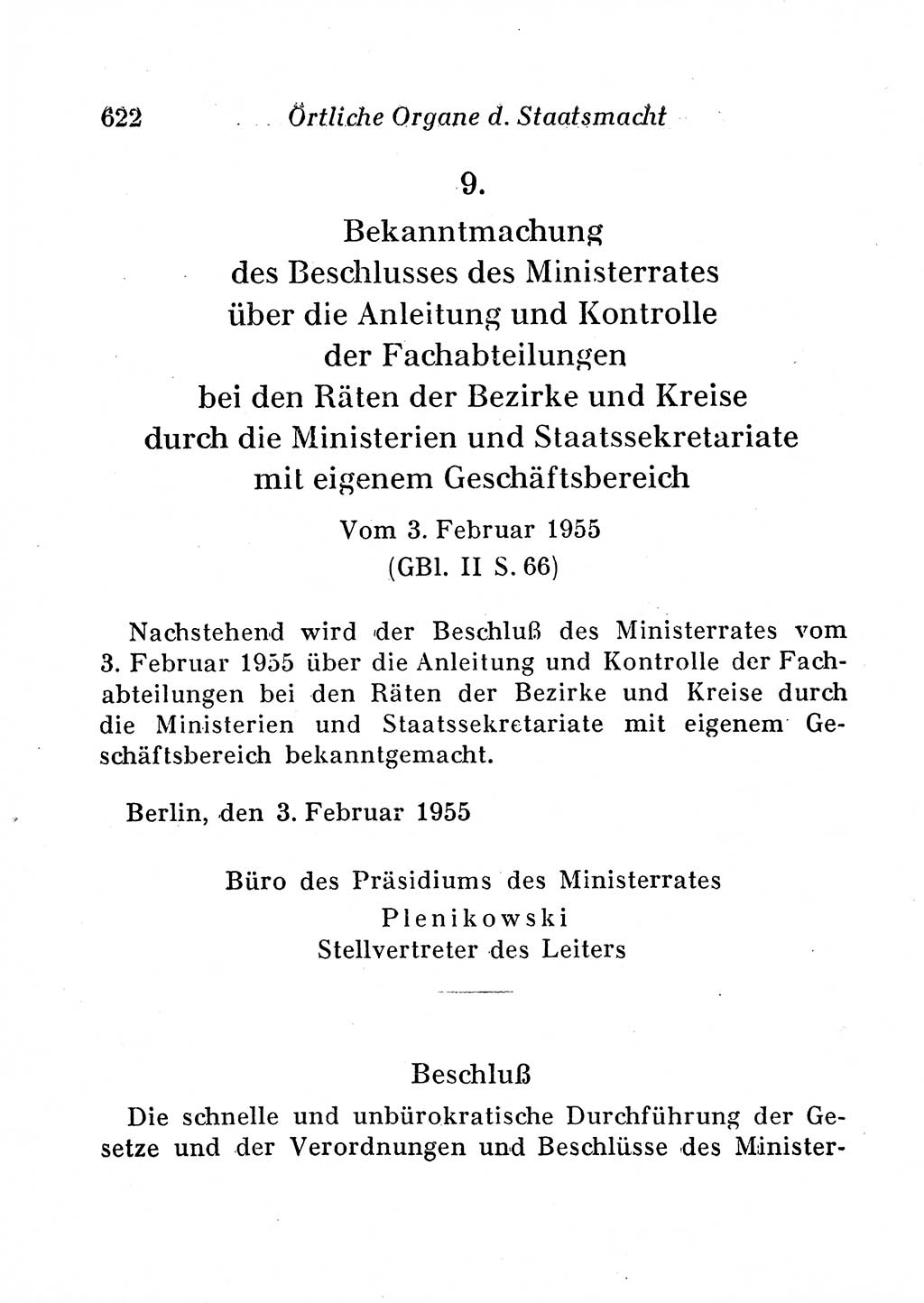 Staats- und verwaltungsrechtliche Gesetze der Deutschen Demokratischen Republik (DDR) 1958, Seite 622 (StVerwR Ges. DDR 1958, S. 622)