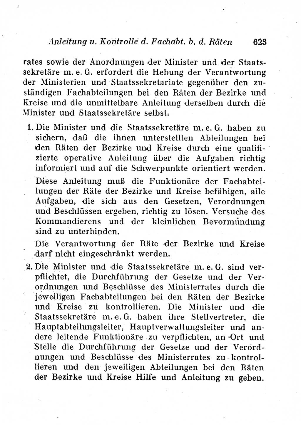 Staats- und verwaltungsrechtliche Gesetze der Deutschen Demokratischen Republik (DDR) 1958, Seite 623 (StVerwR Ges. DDR 1958, S. 623)