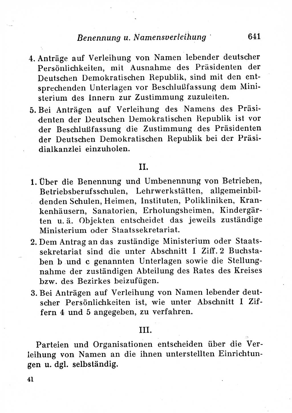 Staats- und verwaltungsrechtliche Gesetze der Deutschen Demokratischen Republik (DDR) 1958, Seite 641 (StVerwR Ges. DDR 1958, S. 641)