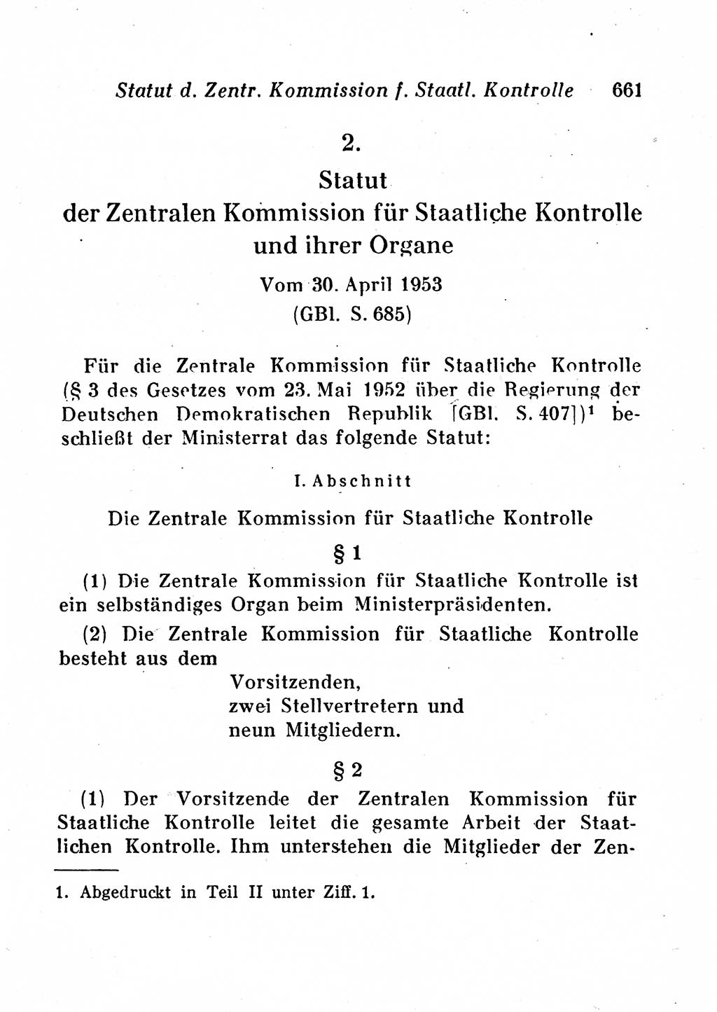 Staats- und verwaltungsrechtliche Gesetze der Deutschen Demokratischen Republik (DDR) 1958, Seite 661 (StVerwR Ges. DDR 1958, S. 661)