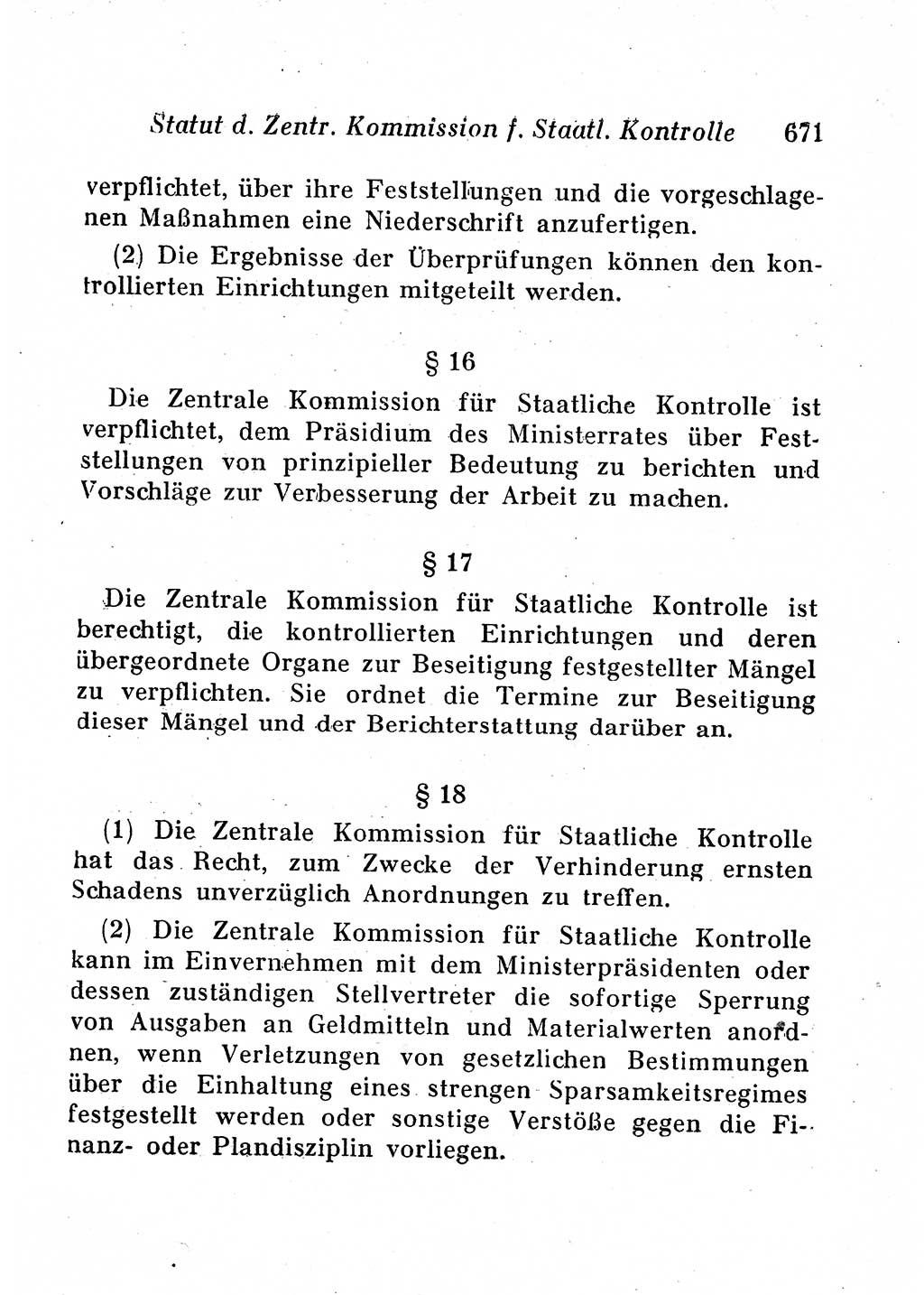 Staats- und verwaltungsrechtliche Gesetze der Deutschen Demokratischen Republik (DDR) 1958, Seite 671 (StVerwR Ges. DDR 1958, S. 671)