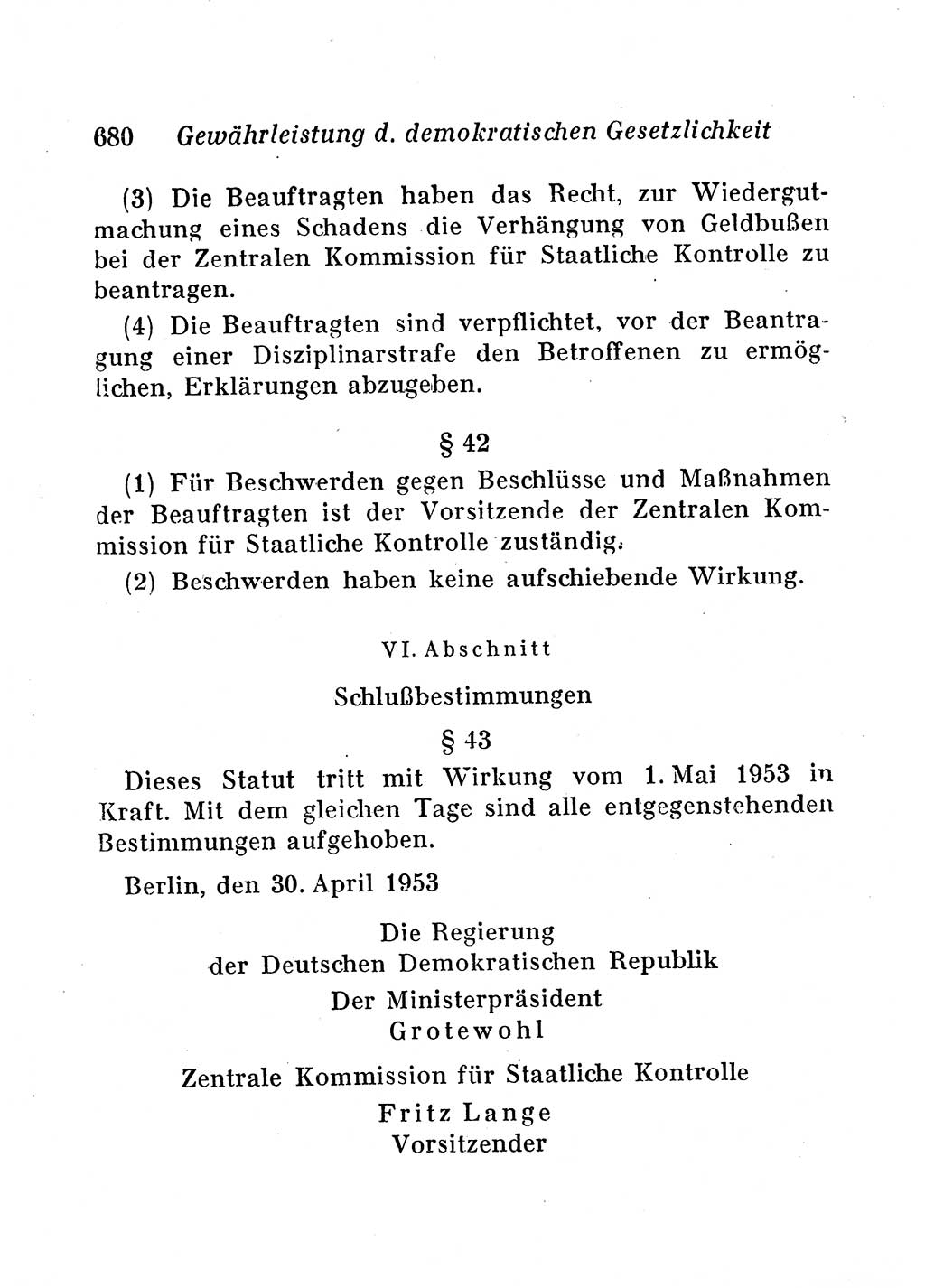 Staats- und verwaltungsrechtliche Gesetze der Deutschen Demokratischen Republik (DDR) 1958, Seite 680 (StVerwR Ges. DDR 1958, S. 680)