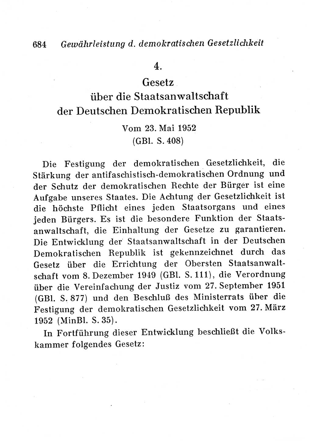 Staats- und verwaltungsrechtliche Gesetze der Deutschen Demokratischen Republik (DDR) 1958, Seite 684 (StVerwR Ges. DDR 1958, S. 684)