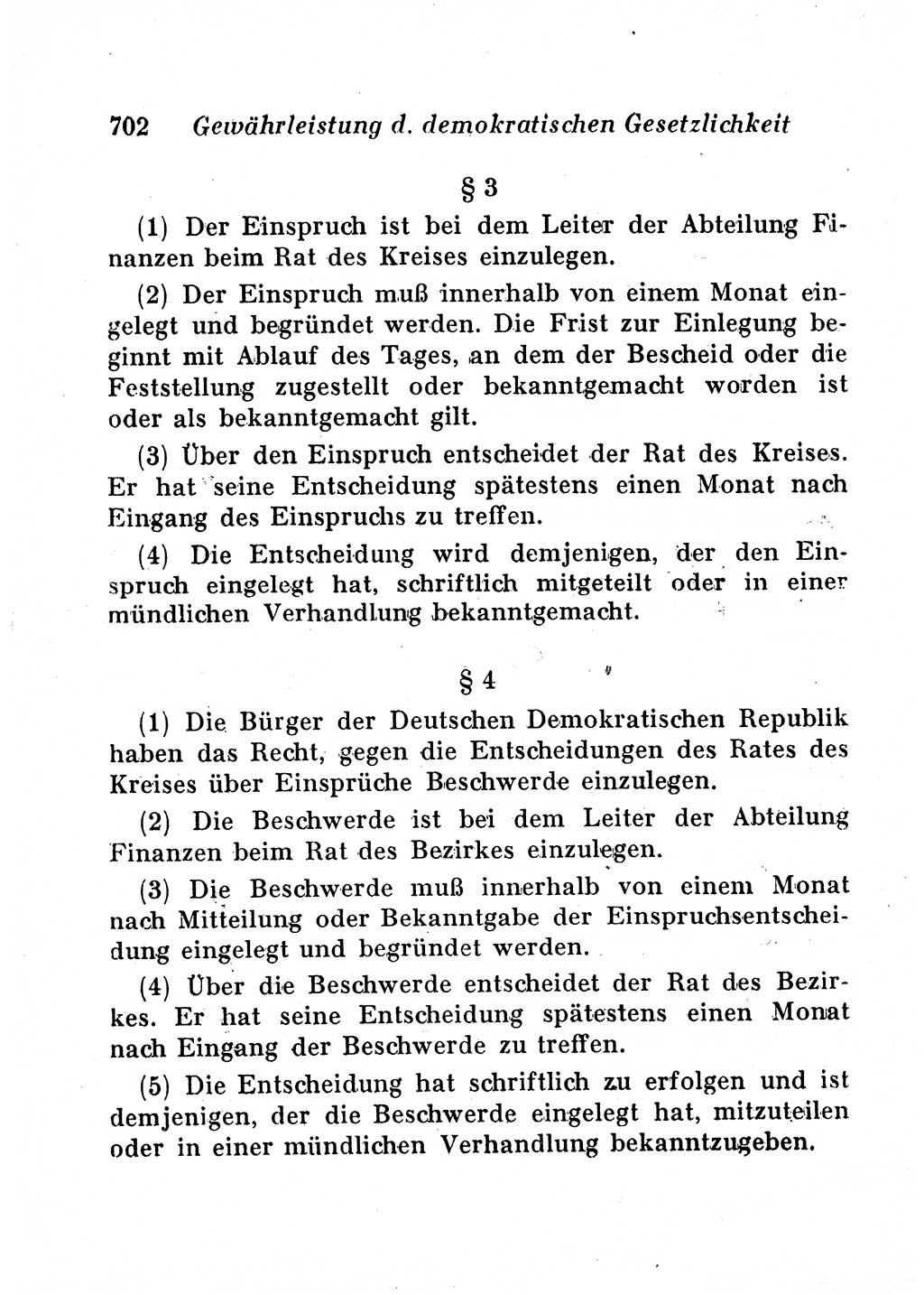 Staats- und verwaltungsrechtliche Gesetze der Deutschen Demokratischen Republik (DDR) 1958, Seite 702 (StVerwR Ges. DDR 1958, S. 702)