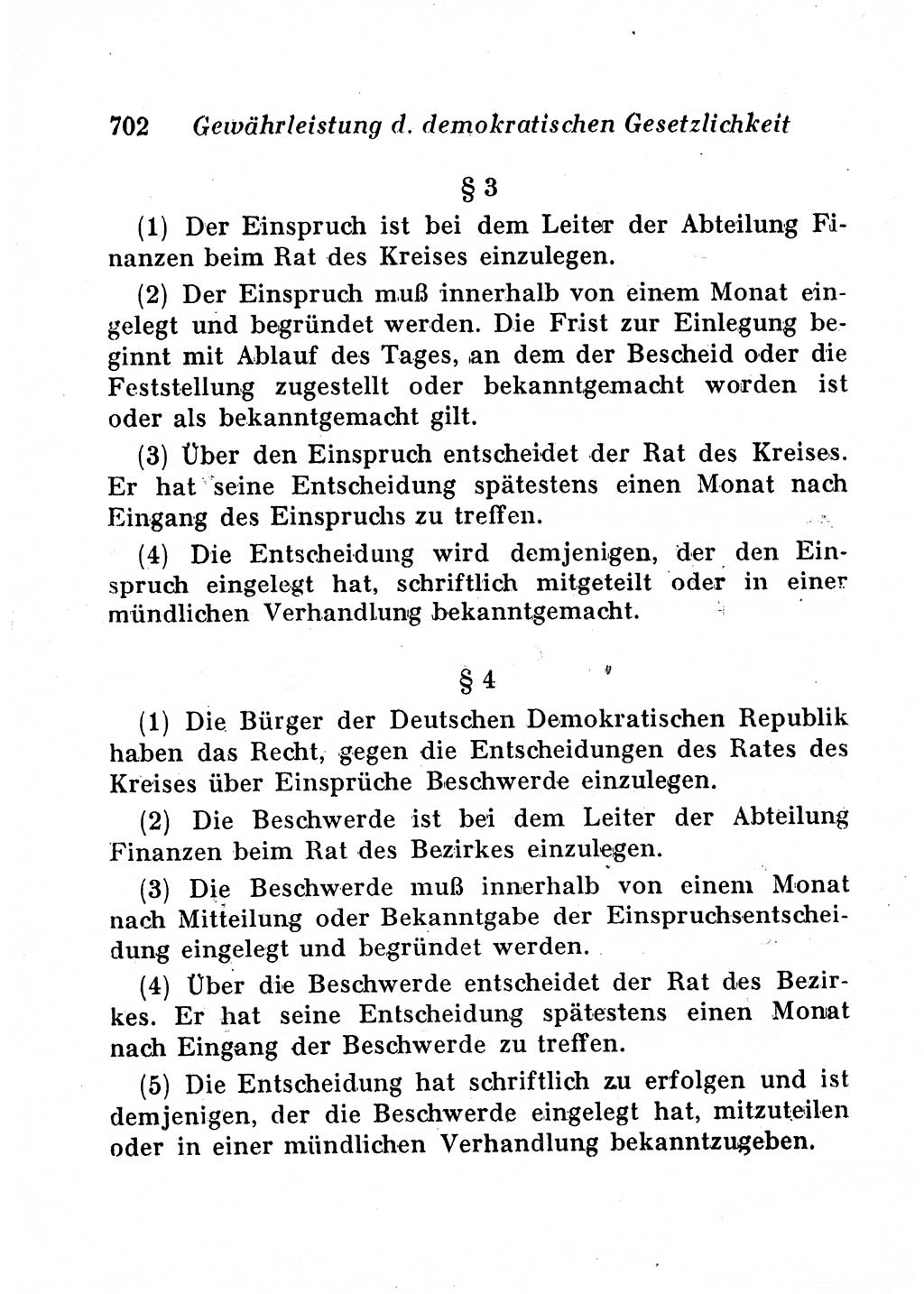 Staats- und verwaltungsrechtliche Gesetze der Deutschen Demokratischen Republik (DDR) 1958, Seite 702 (StVerwR Ges. DDR 1958, S. 702)