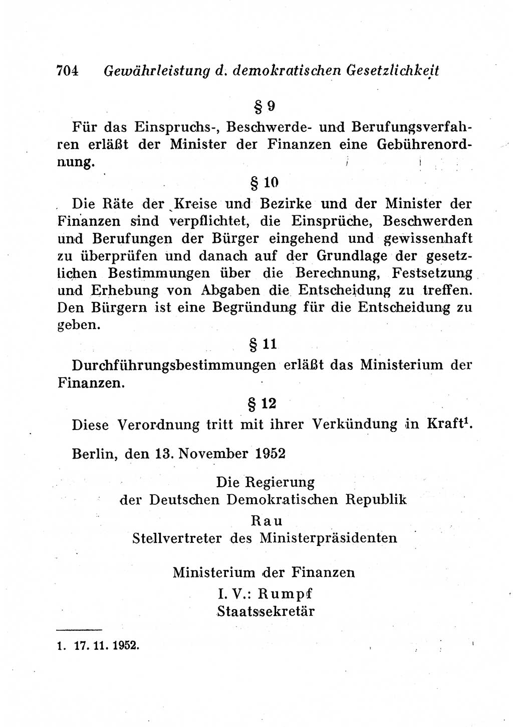 Staats- und verwaltungsrechtliche Gesetze der Deutschen Demokratischen Republik (DDR) 1958, Seite 704 (StVerwR Ges. DDR 1958, S. 704)