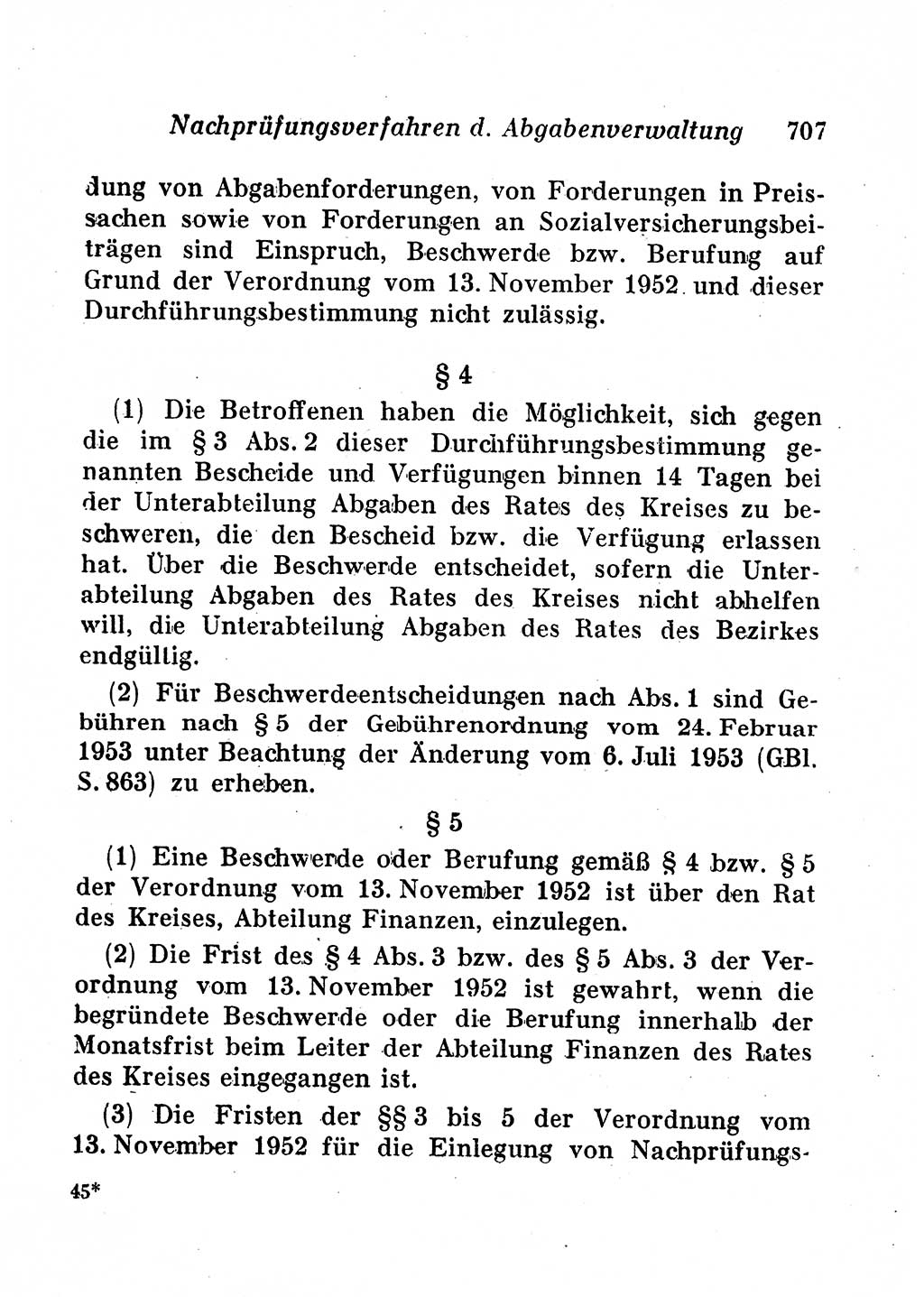 Staats- und verwaltungsrechtliche Gesetze der Deutschen Demokratischen Republik (DDR) 1958, Seite 707 (StVerwR Ges. DDR 1958, S. 707)