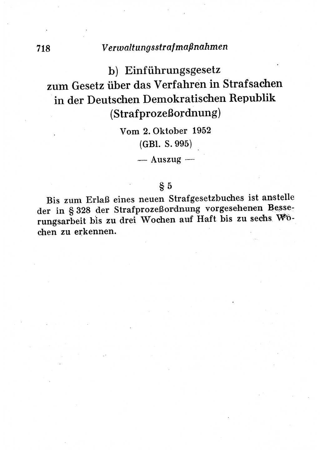 Staats- und verwaltungsrechtliche Gesetze der Deutschen Demokratischen Republik (DDR) 1958, Seite 718 (StVerwR Ges. DDR 1958, S. 718)