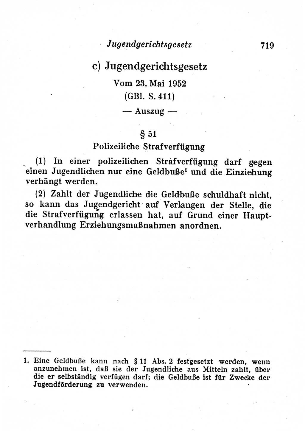 Staats- und verwaltungsrechtliche Gesetze der Deutschen Demokratischen Republik (DDR) 1958, Seite 719 (StVerwR Ges. DDR 1958, S. 719)