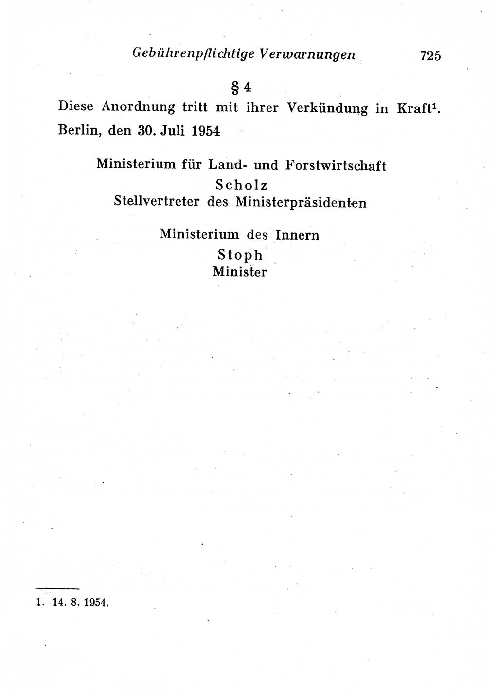 Staats- und verwaltungsrechtliche Gesetze der Deutschen Demokratischen Republik (DDR) 1958, Seite 725 (StVerwR Ges. DDR 1958, S. 725)