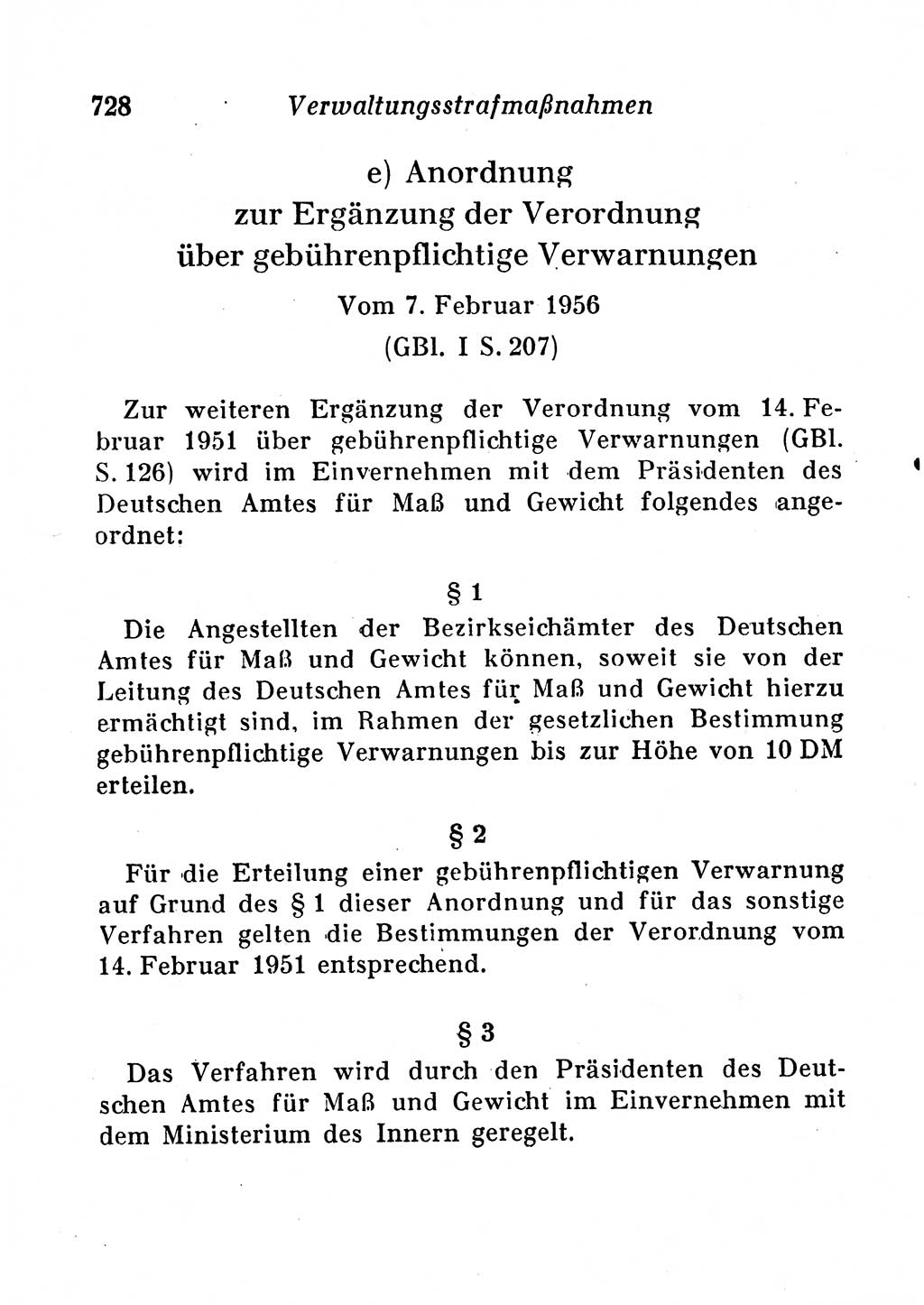 Staats- und verwaltungsrechtliche Gesetze der Deutschen Demokratischen Republik (DDR) 1958, Seite 728 (StVerwR Ges. DDR 1958, S. 728)