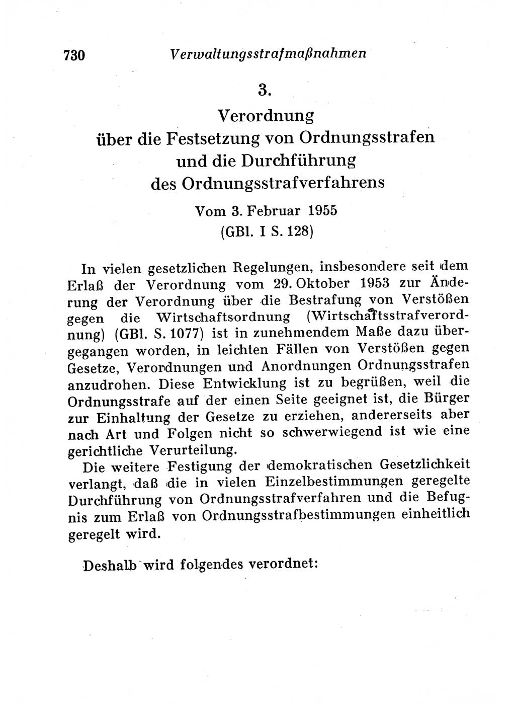 Staats- und verwaltungsrechtliche Gesetze der Deutschen Demokratischen Republik (DDR) 1958, Seite 730 (StVerwR Ges. DDR 1958, S. 730)