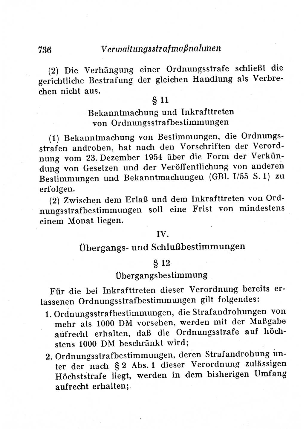 Staats- und verwaltungsrechtliche Gesetze der Deutschen Demokratischen Republik (DDR) 1958, Seite 736 (StVerwR Ges. DDR 1958, S. 736)
