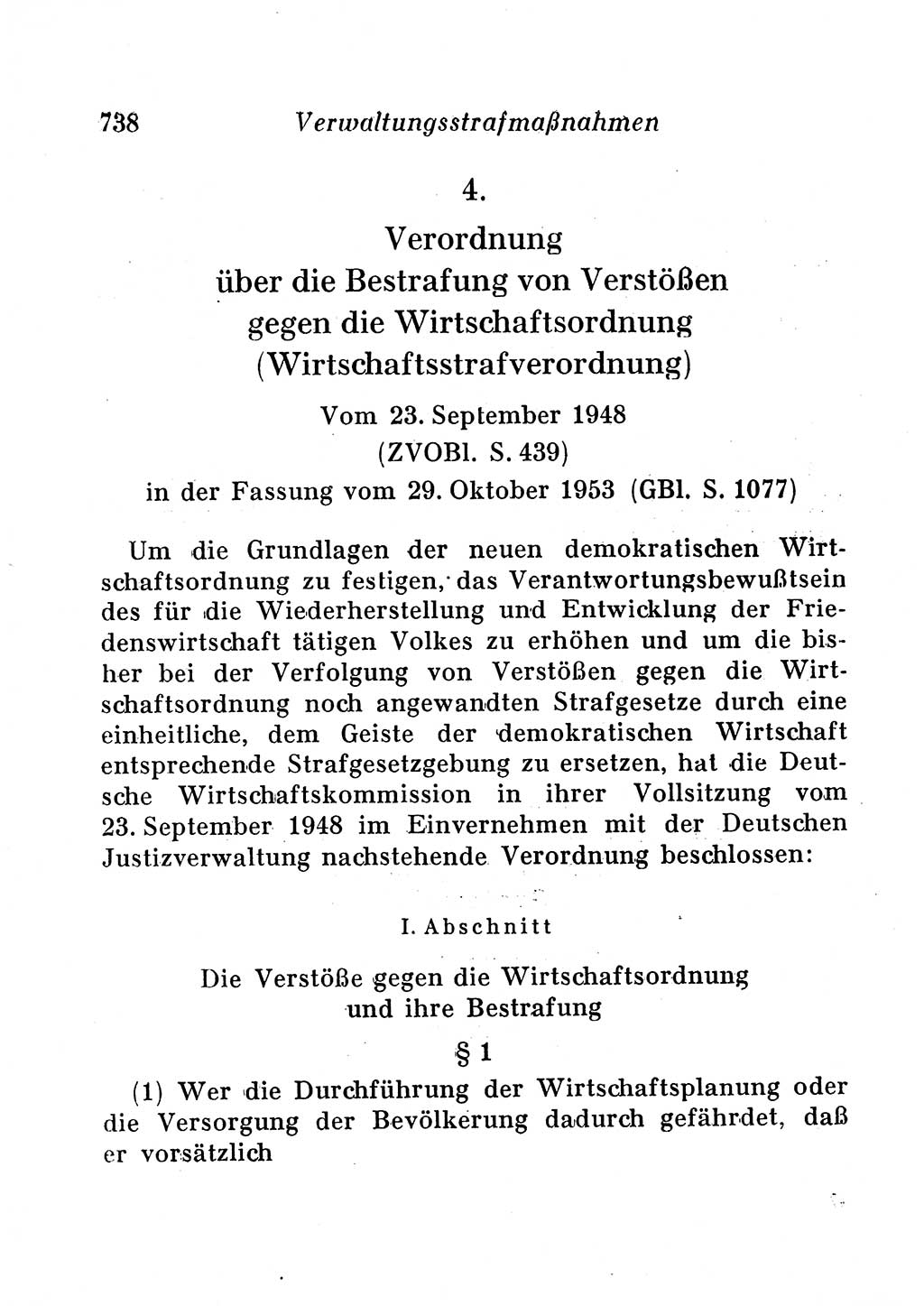 Staats- und verwaltungsrechtliche Gesetze der Deutschen Demokratischen Republik (DDR) 1958, Seite 738 (StVerwR Ges. DDR 1958, S. 738)