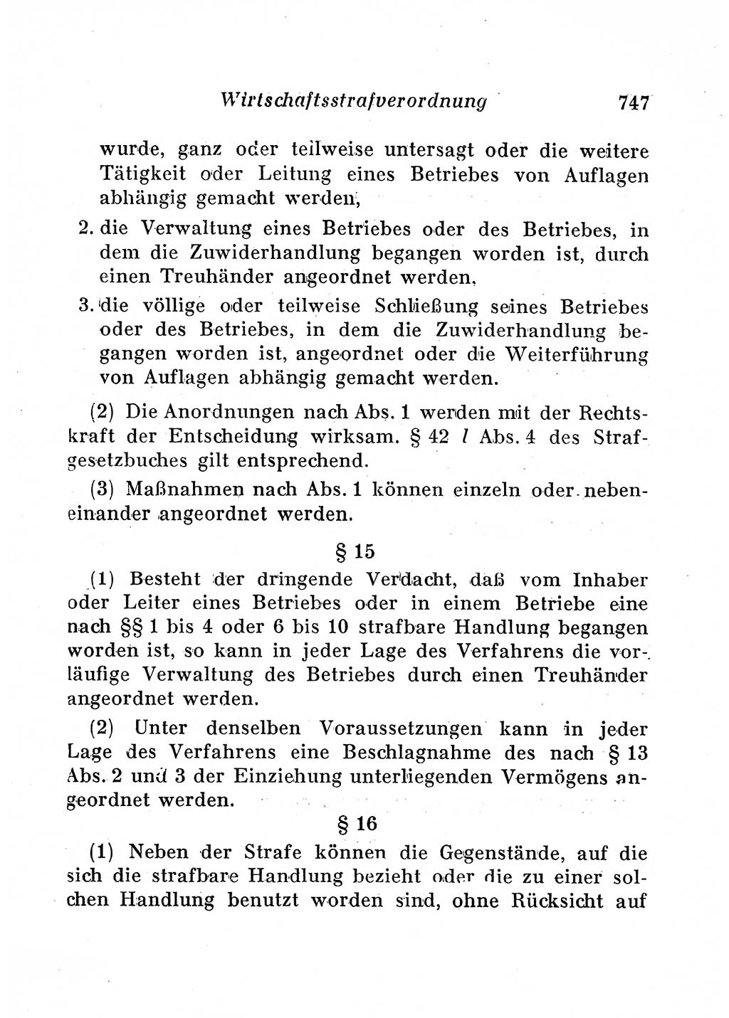 Staats- und verwaltungsrechtliche Gesetze der Deutschen Demokratischen Republik (DDR) 1958, Seite 747 (StVerwR Ges. DDR 1958, S. 747)