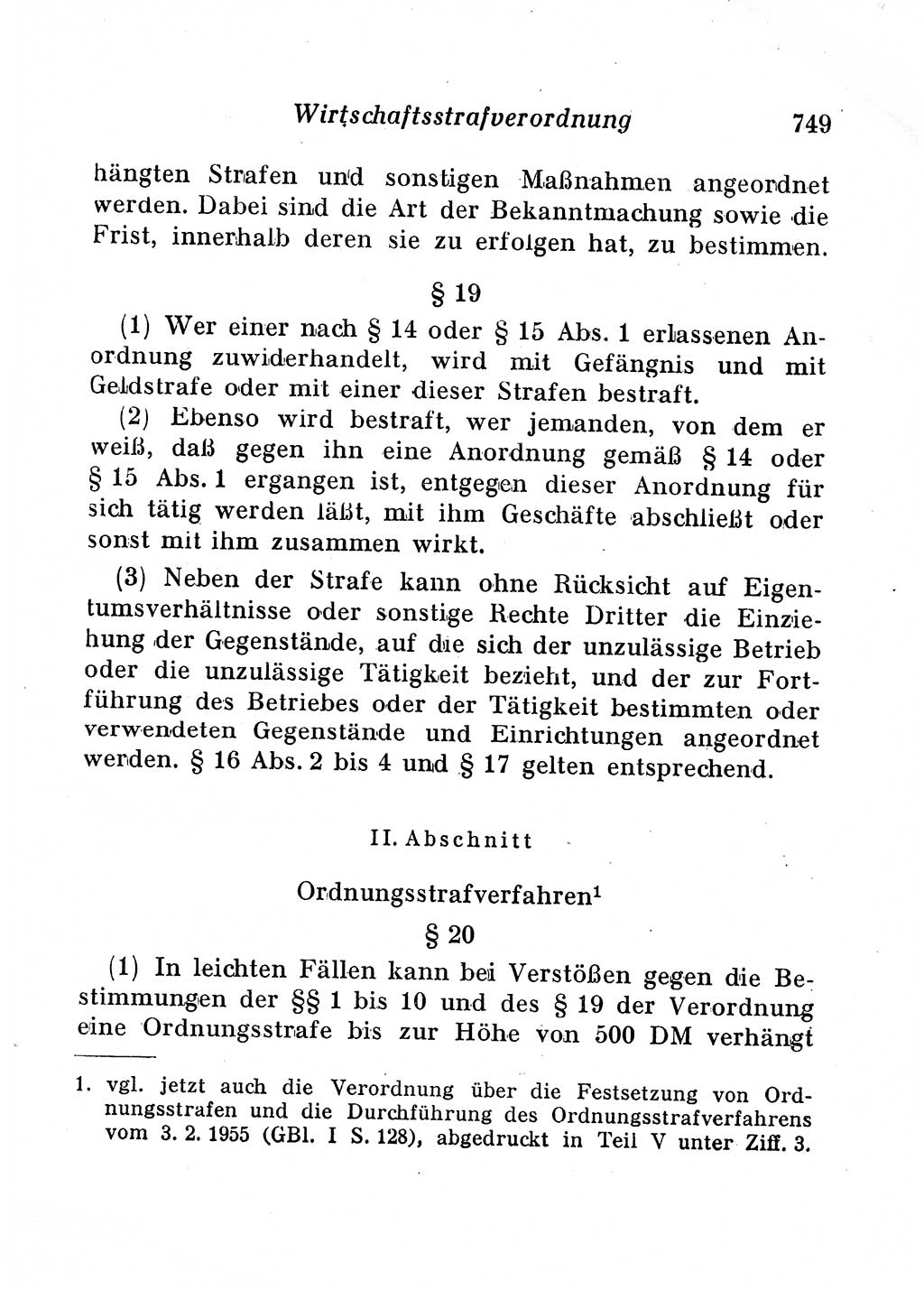 Staats- und verwaltungsrechtliche Gesetze der Deutschen Demokratischen Republik (DDR) 1958, Seite 749 (StVerwR Ges. DDR 1958, S. 749)