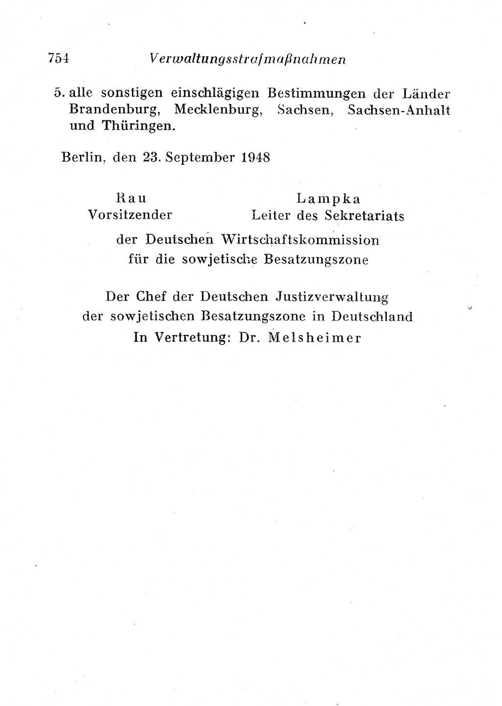 Staats- und verwaltungsrechtliche Gesetze der Deutschen Demokratischen Republik (DDR) 1958, Seite 754 (StVerwR Ges. DDR 1958, S. 754)