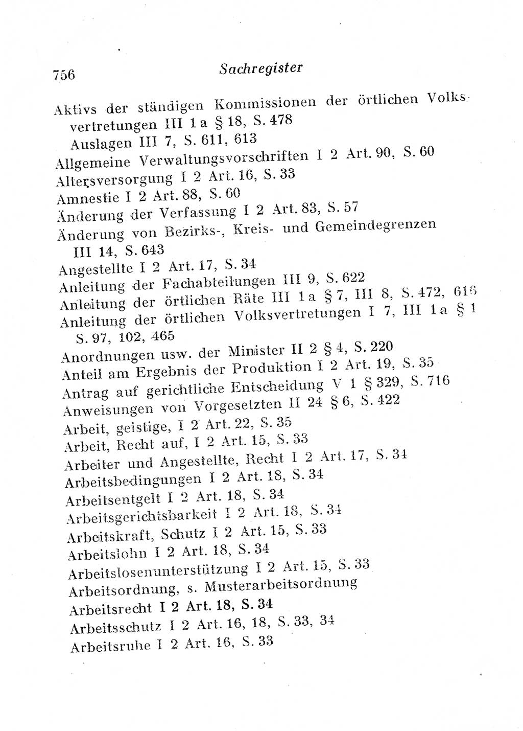 Staats- und verwaltungsrechtliche Gesetze der Deutschen Demokratischen Republik (DDR) 1958, Seite 756 (StVerwR Ges. DDR 1958, S. 756)