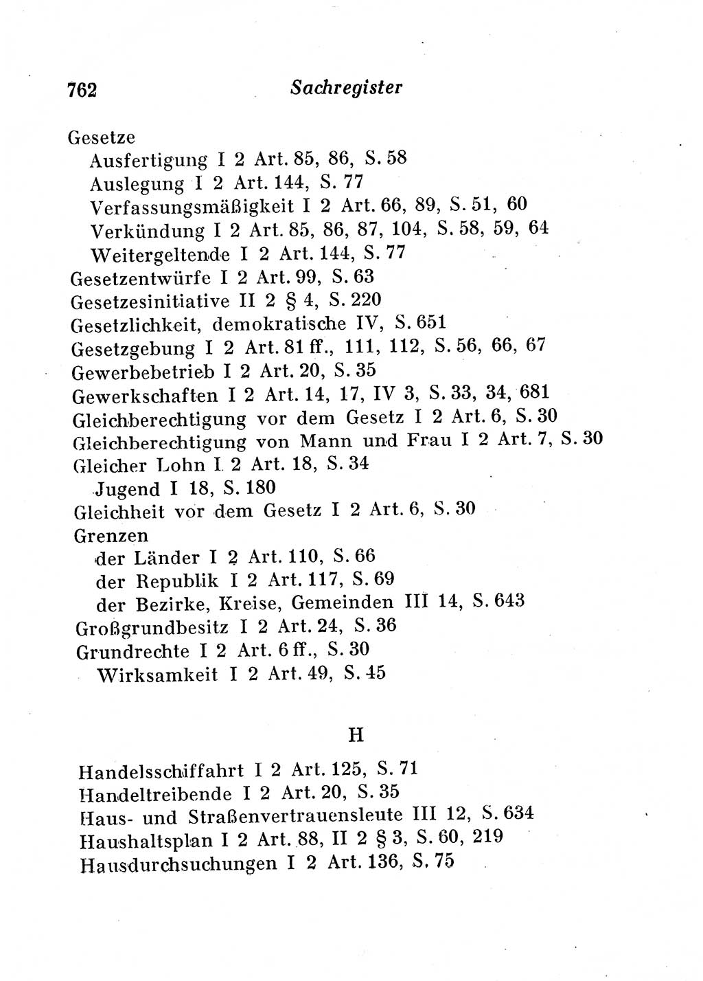 Staats- und verwaltungsrechtliche Gesetze der Deutschen Demokratischen Republik (DDR) 1958, Seite 762 (StVerwR Ges. DDR 1958, S. 762)