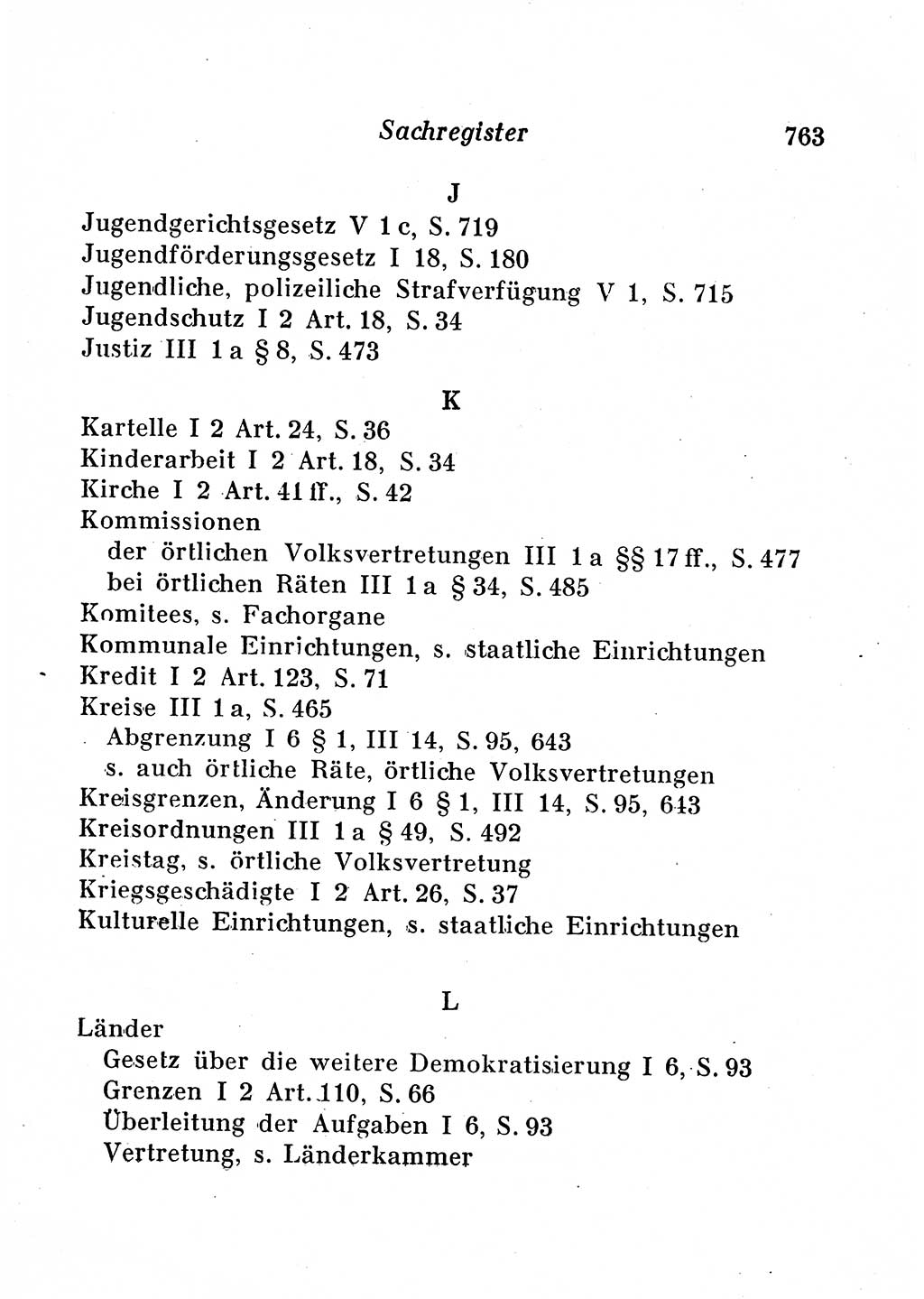 Staats- und verwaltungsrechtliche Gesetze der Deutschen Demokratischen Republik (DDR) 1958, Seite 763 (StVerwR Ges. DDR 1958, S. 763)