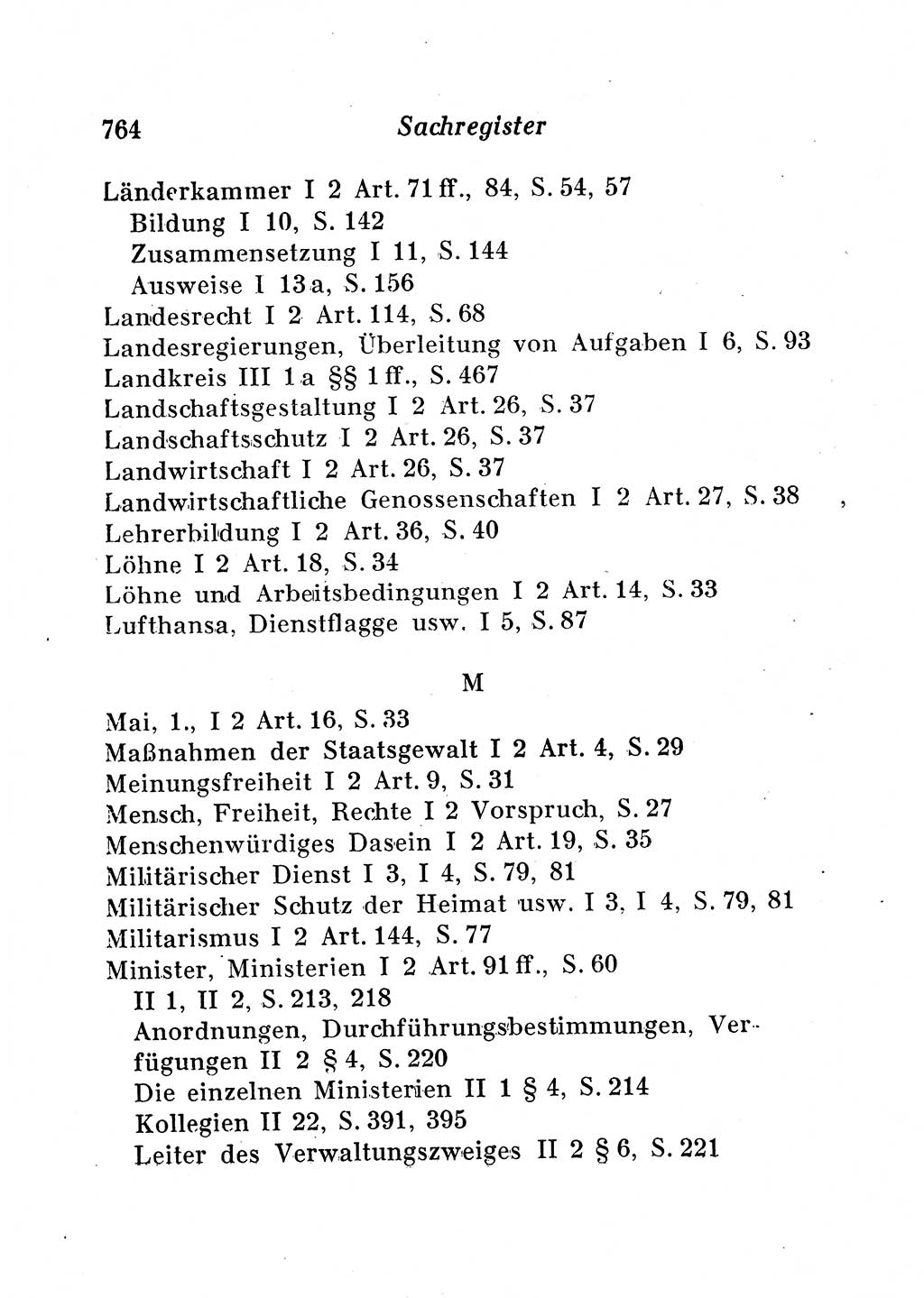 Staats- und verwaltungsrechtliche Gesetze der Deutschen Demokratischen Republik (DDR) 1958, Seite 764 (StVerwR Ges. DDR 1958, S. 764)