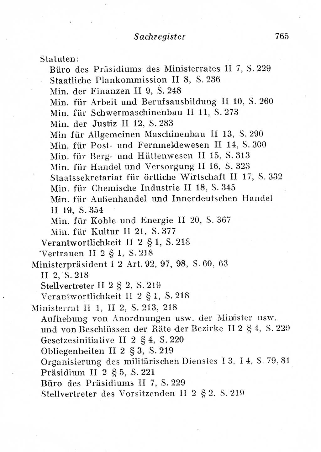 Staats- und verwaltungsrechtliche Gesetze der Deutschen Demokratischen Republik (DDR) 1958, Seite 765 (StVerwR Ges. DDR 1958, S. 765)