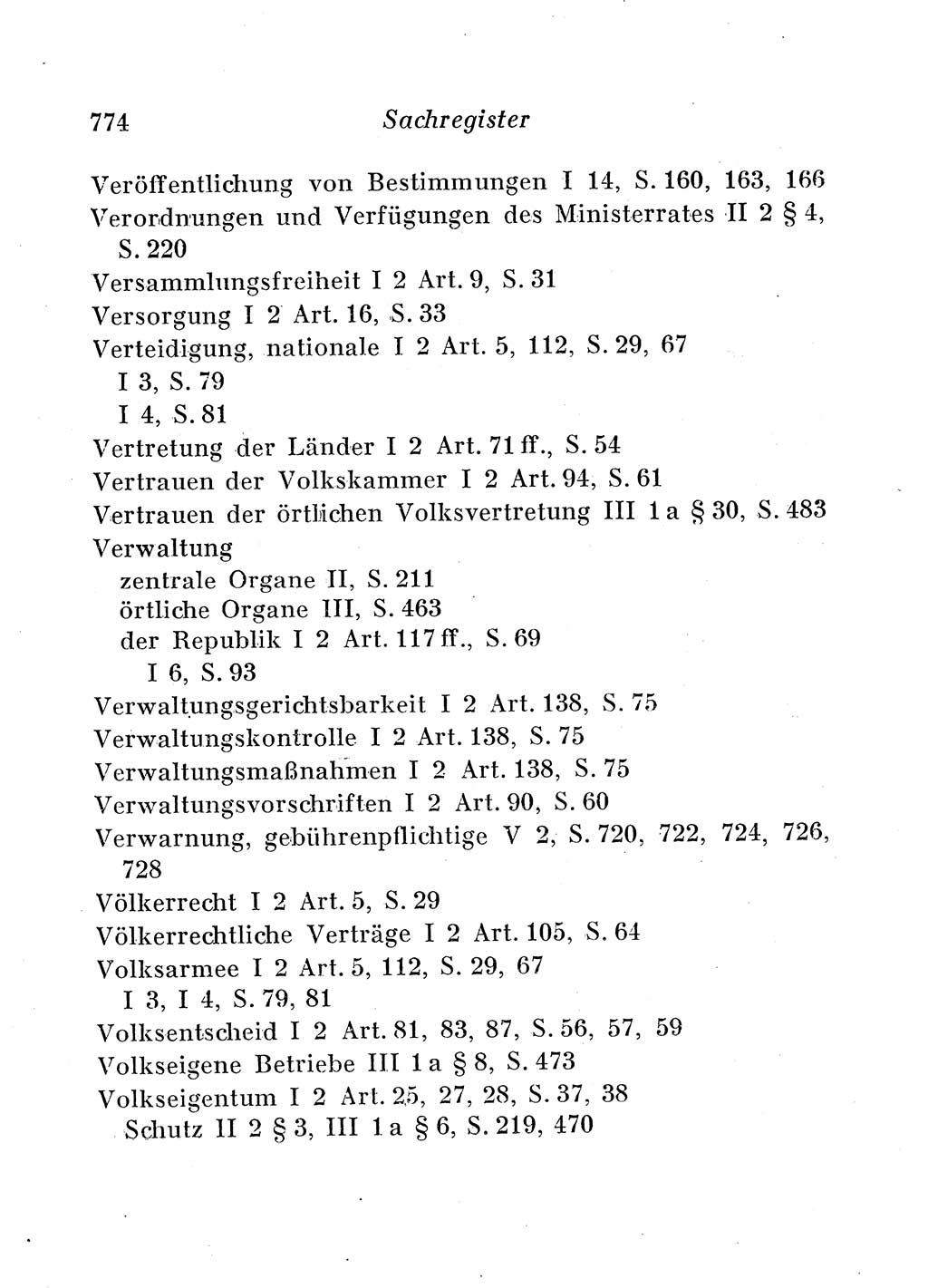 Staats- und verwaltungsrechtliche Gesetze der Deutschen Demokratischen Republik (DDR) 1958, Seite 774 (StVerwR Ges. DDR 1958, S. 774)