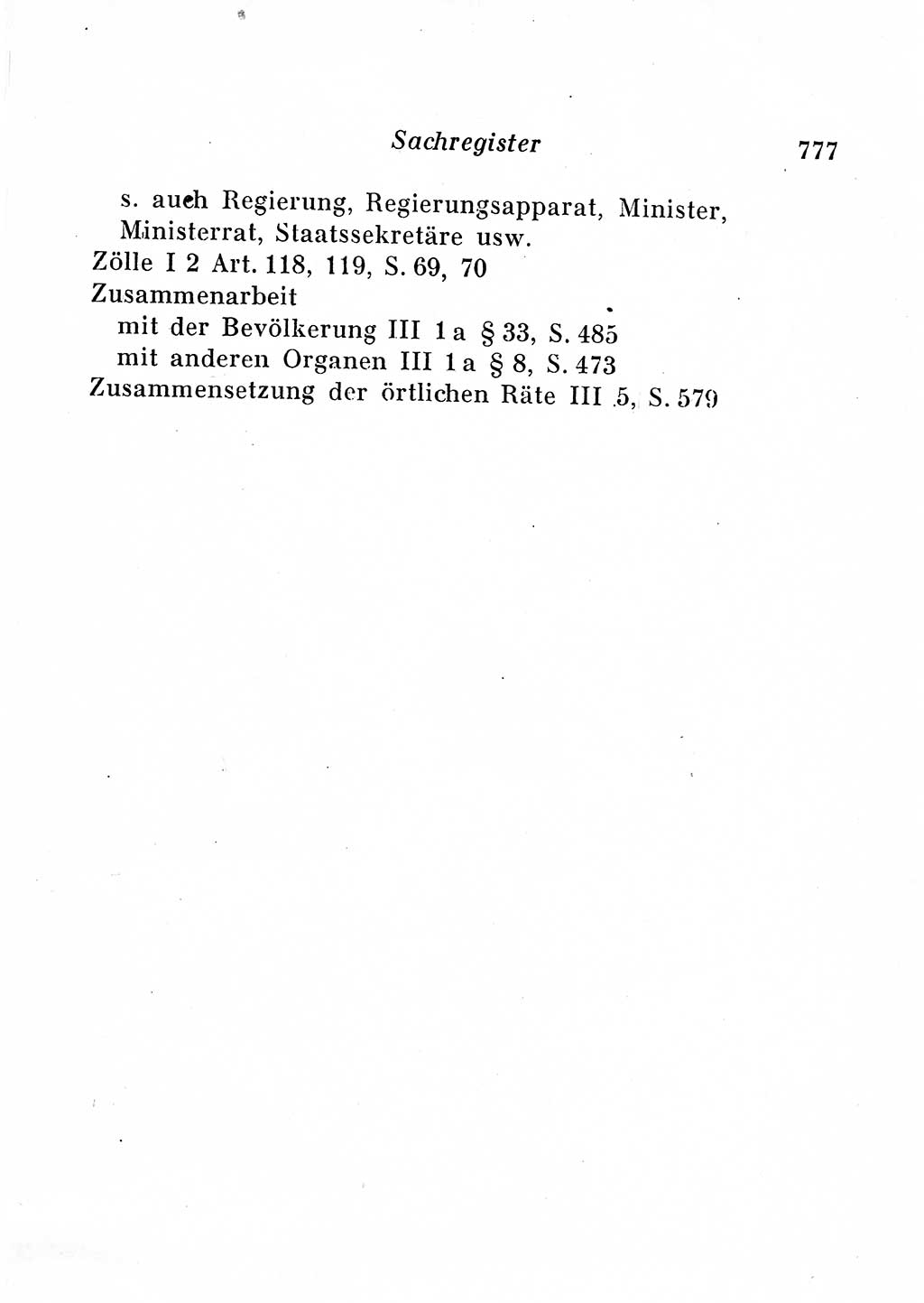 Staats- und verwaltungsrechtliche Gesetze der Deutschen Demokratischen Republik (DDR) 1958, Seite 777 (StVerwR Ges. DDR 1958, S. 777)