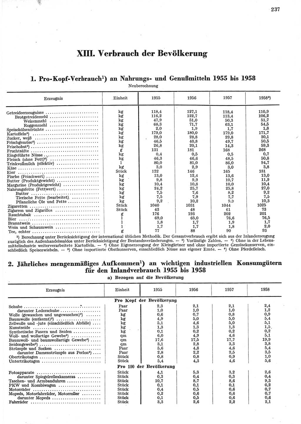 Statistisches Jahrbuch der Deutschen Demokratischen Republik (DDR) 1958, Seite 237 (Stat. Jb. DDR 1958, S. 237)