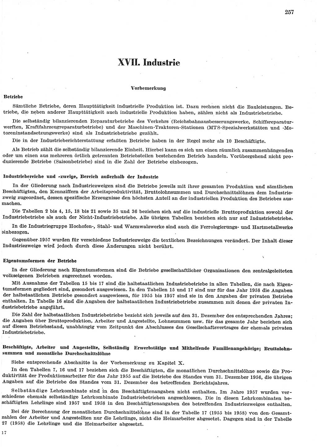 Statistisches Jahrbuch der Deutschen Demokratischen Republik (DDR) 1958, Seite 257 (Stat. Jb. DDR 1958, S. 257)