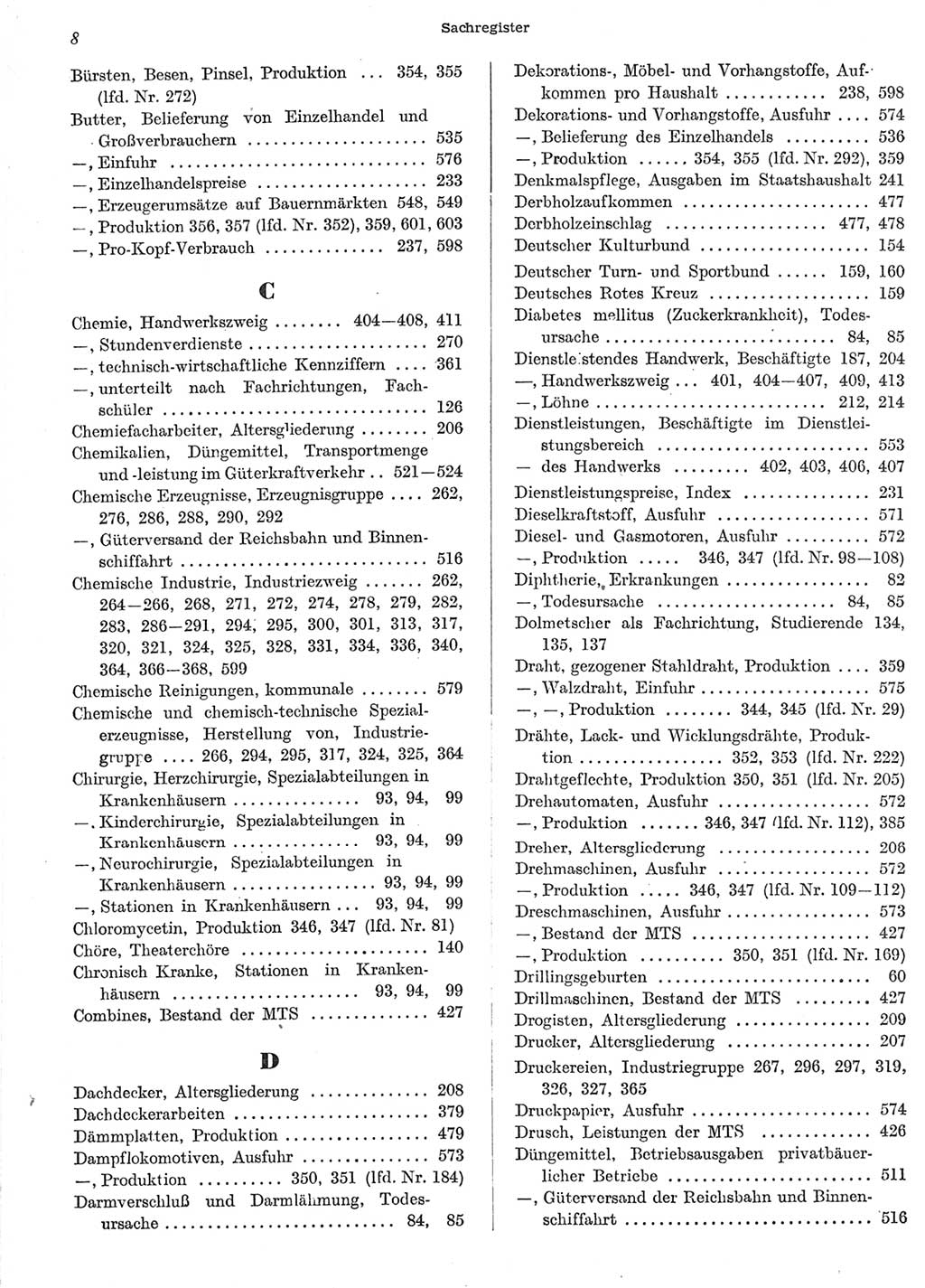 Statistisches Jahrbuch der Deutschen Demokratischen Republik (DDR) 1958, Seite 8 (Stat. Jb. DDR 1958, S. 8)