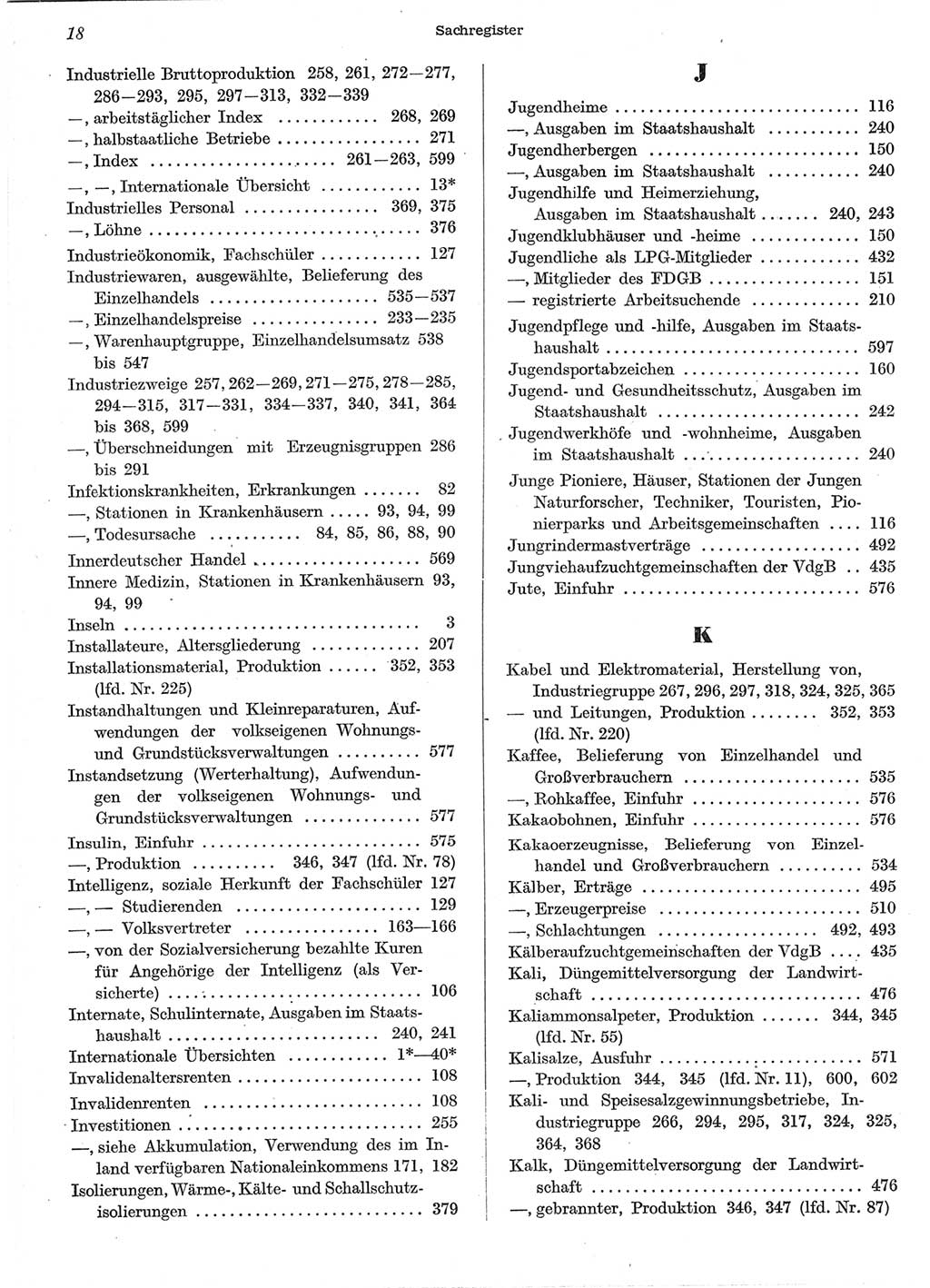 Statistisches Jahrbuch der Deutschen Demokratischen Republik (DDR) 1958, Seite 18 (Stat. Jb. DDR 1958, S. 18)