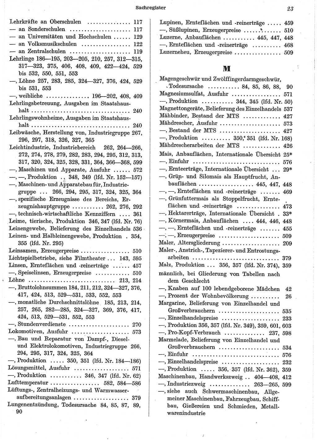 Statistisches Jahrbuch der Deutschen Demokratischen Republik (DDR) 1958, Seite 23 (Stat. Jb. DDR 1958, S. 23)