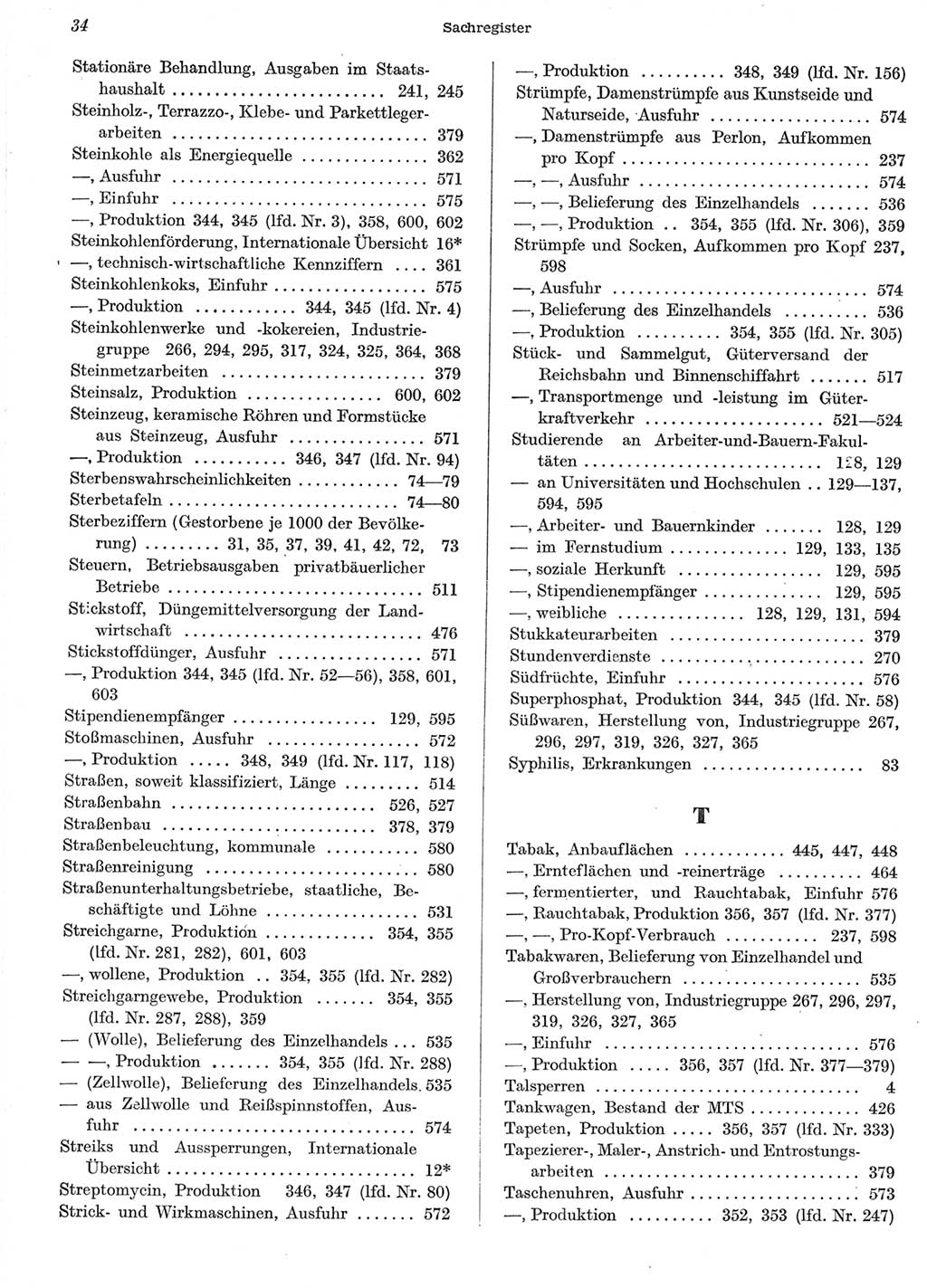 Statistisches Jahrbuch der Deutschen Demokratischen Republik (DDR) 1958, Seite 34 (Stat. Jb. DDR 1958, S. 34)