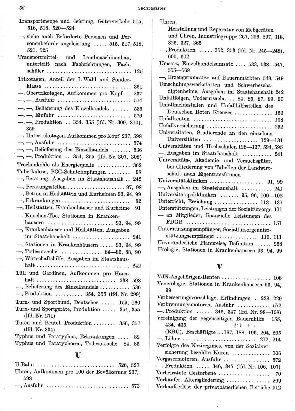 Statistisches Jahrbuch der Deutschen Demokratischen Republik (DDR) 1958, Seite 36 (Stat. Jb. DDR 1958, S. 36)