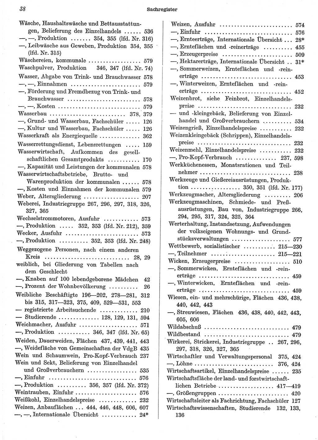 Statistisches Jahrbuch der Deutschen Demokratischen Republik (DDR) 1958, Seite 38 (Stat. Jb. DDR 1958, S. 38)