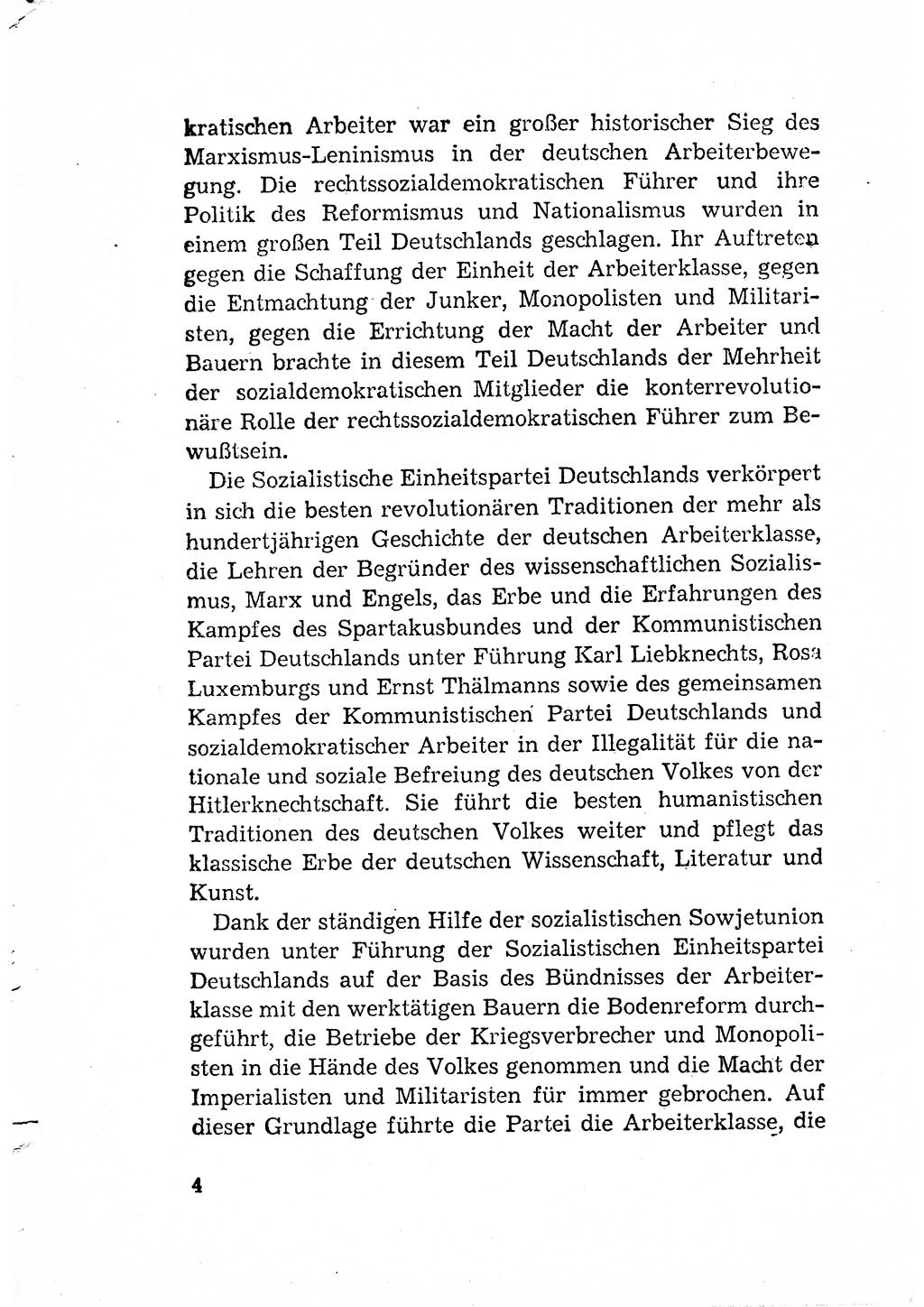 Statut der Sozialistischen Einheitspartei Deutschlands (SED) [Deutsche Demokratische Republik (DDR)] 1958, Seite 4 (St. SED DDR 1958, S. 4)