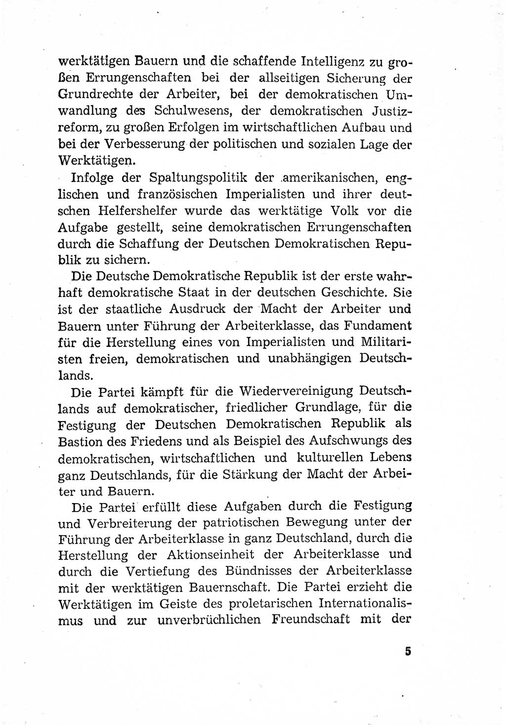 Statut der Sozialistischen Einheitspartei Deutschlands (SED) [Deutsche Demokratische Republik (DDR)] 1958, Seite 5 (St. SED DDR 1958, S. 5)