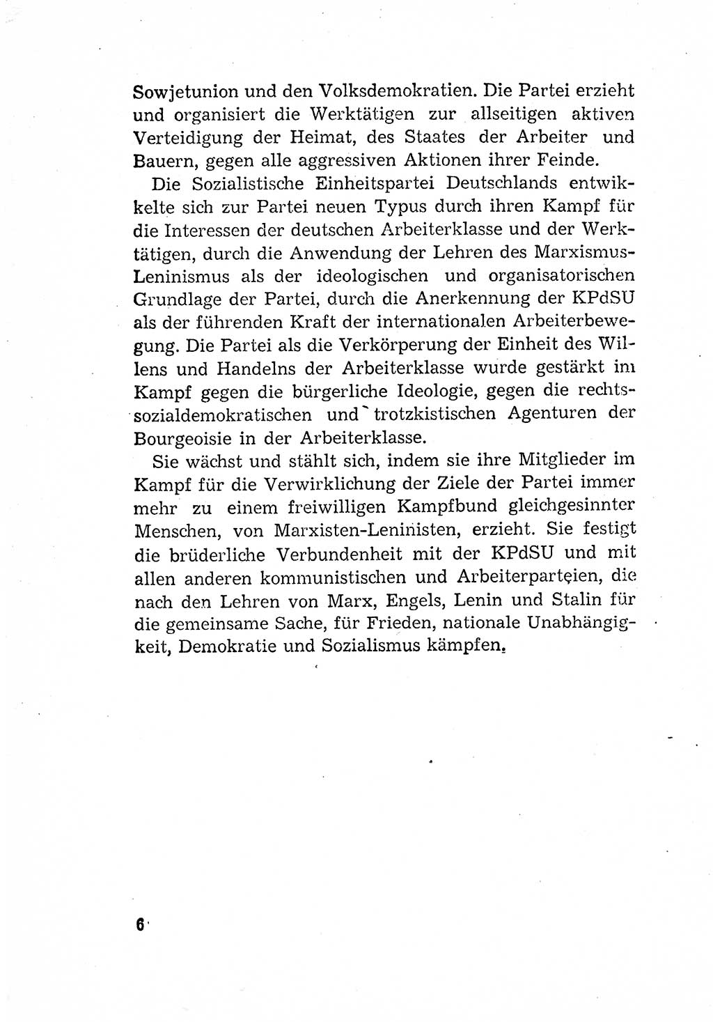 Statut der Sozialistischen Einheitspartei Deutschlands (SED) [Deutsche Demokratische Republik (DDR)] 1958, Seite 6 (St. SED DDR 1958, S. 6)