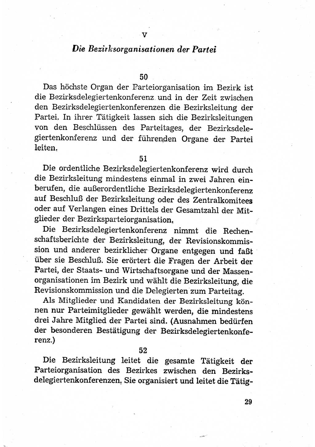 Statut der Sozialistischen Einheitspartei Deutschlands (SED) [Deutsche Demokratische Republik (DDR)] 1958, Seite 29 (St. SED DDR 1958, S. 29)