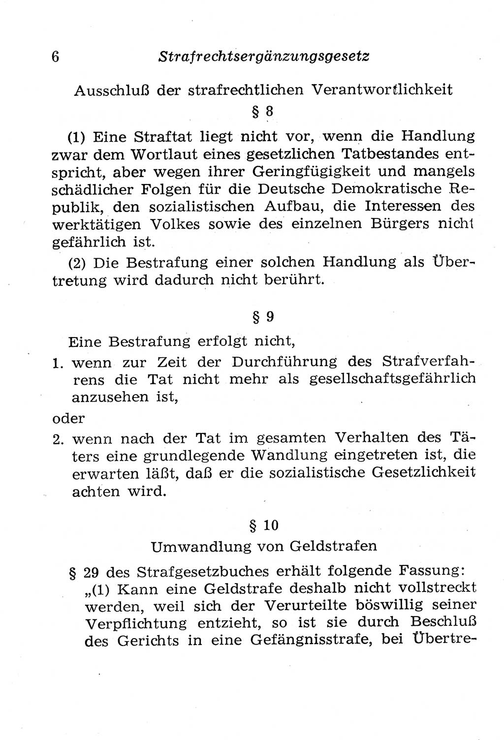 Strafgesetzbuch (StGB) und andere Strafgesetze [Deutsche Demokratische Republik (DDR)] 1958, Seite 6 (StGB Strafges. DDR 1958, S. 6)