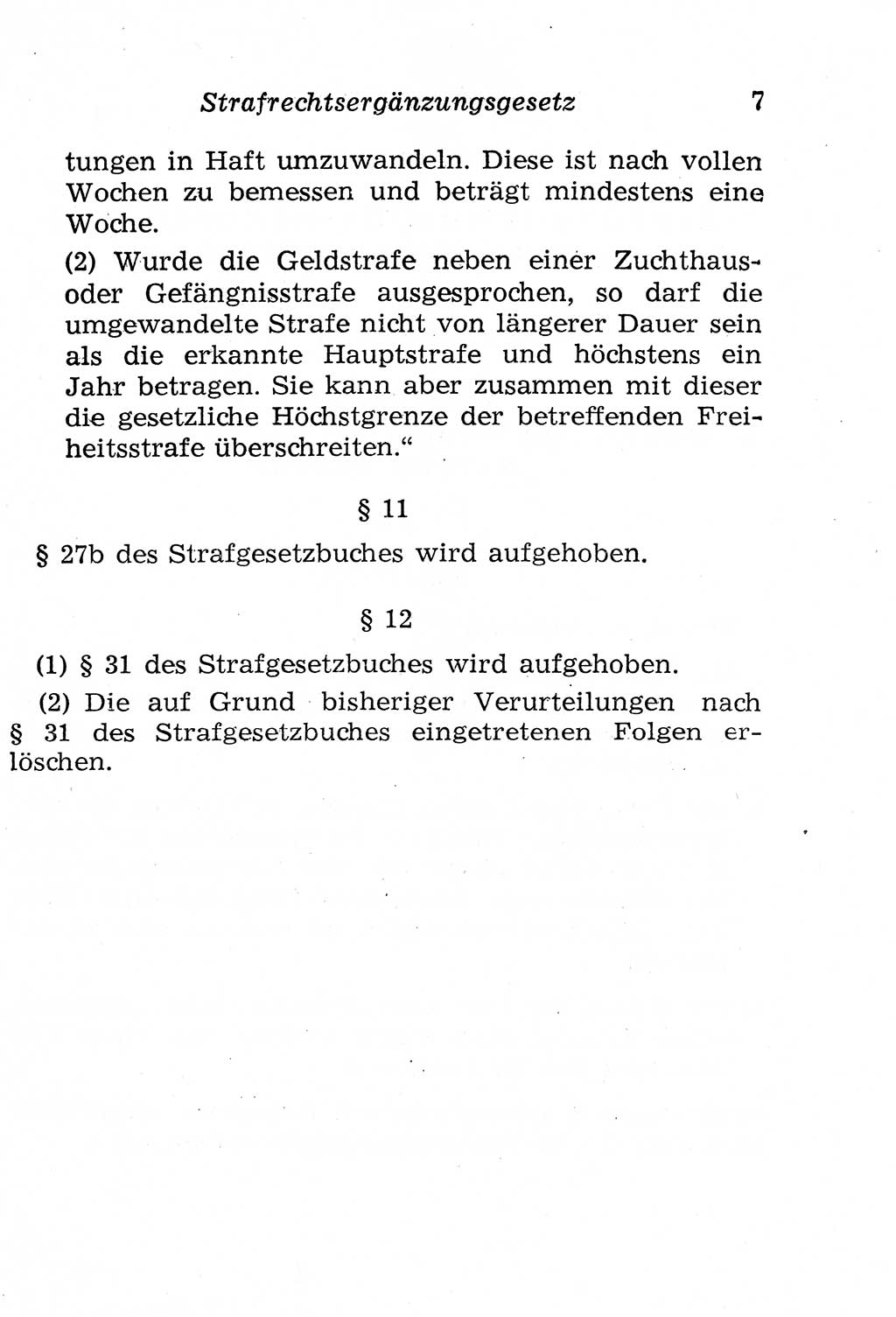 Strafgesetzbuch (StGB) und andere Strafgesetze [Deutsche Demokratische Republik (DDR)] 1958, Seite 7 (StGB Strafges. DDR 1958, S. 7)