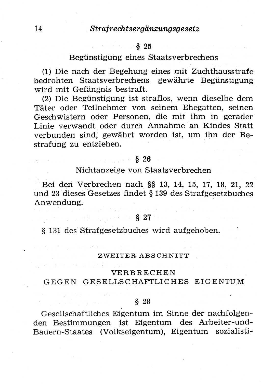 Strafgesetzbuch (StGB) und andere Strafgesetze [Deutsche Demokratische Republik (DDR)] 1958, Seite 14 (StGB Strafges. DDR 1958, S. 14)